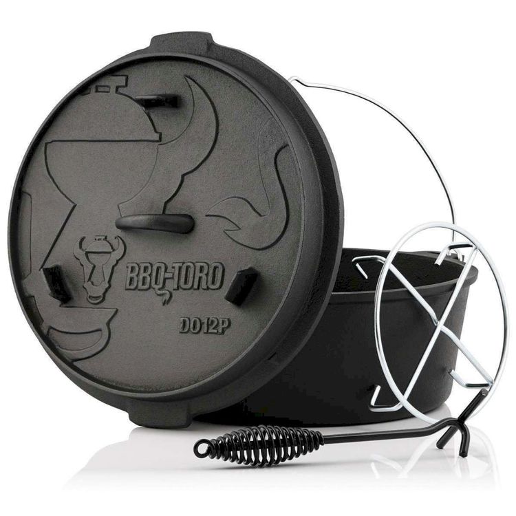 BBQ-Toro Dutch Oven DO12AX, olla de hierro fundido alfa de 10,7 L, olla