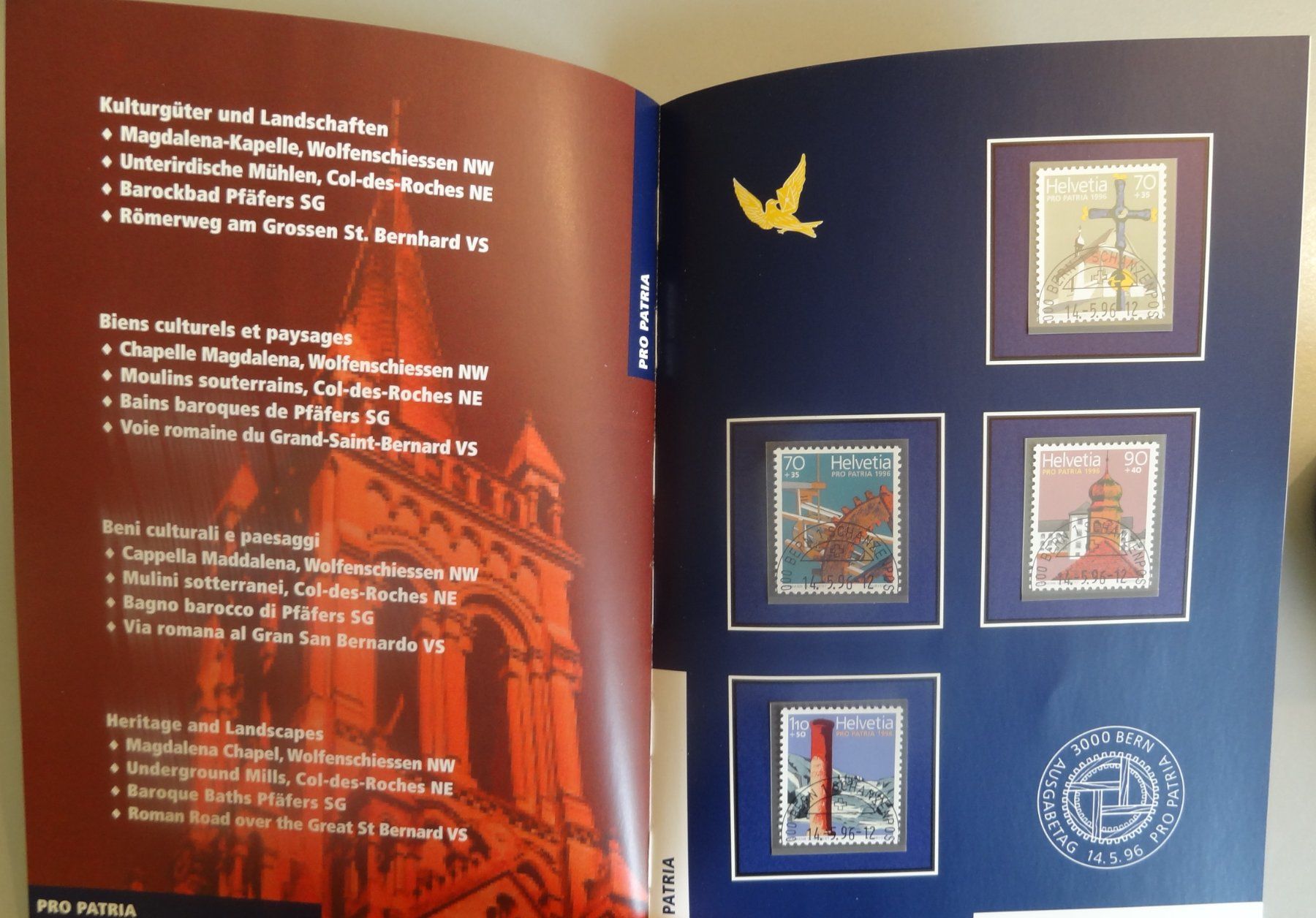 Alle Briefmarken: Jahrbuch Schweizer Briefmarken 1996 der Post, gestempelt – Gebraucht aus Gränichen von Teufenthaler 3