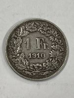 SVIZZERA 1 FR MONETA IN ARGENTO 1910 usata - circolata