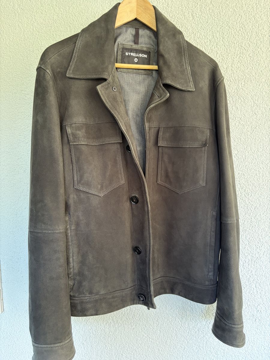 Strellson Giacche: Lederjacke Strellson Gr 48, blaugrau – Nuovo (secondo la descrizione) da Wädenswil venduto da haeppu