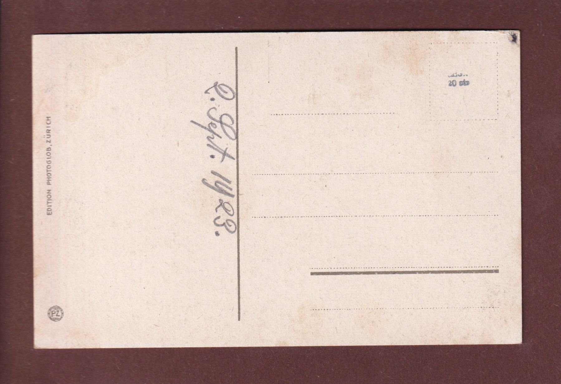 Cartoline postali: BERN - Weltpostdenkmal - 1923 – Usato da Pully venduto da nicecards 1