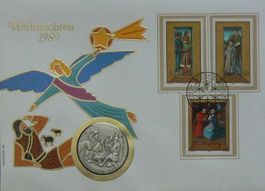 Numisbrief Weihnachten 1989 Silbermünze 900.0