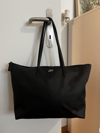 Schwarze Lacoste Shopper Bag gross