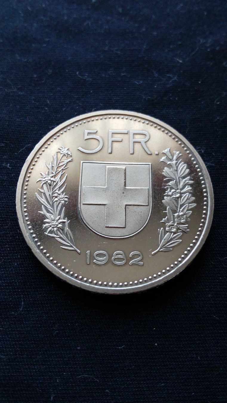 Tutti le monete: Schweiz 5 Franken 1982 unz – Usato da Neuchâtel venduto da karlpierrino