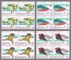 1997_J344-347_Pro Juventute_MISTELZWEIG+TIERE_Vb kompl. ** !