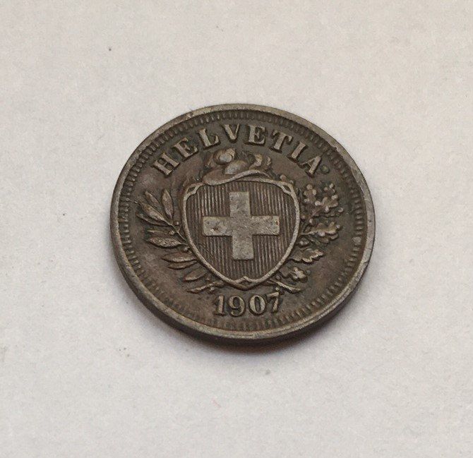 Tutti le monete: 1907 1 Rappen -unz – Usato da Kirchberg SG venduto da Zenhad69