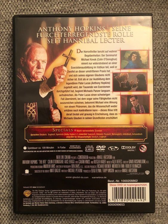 Tutti i DVDs: THE RITE - DAS RITUAL – Usato da Zollikofen venduto da jde_72zf 1