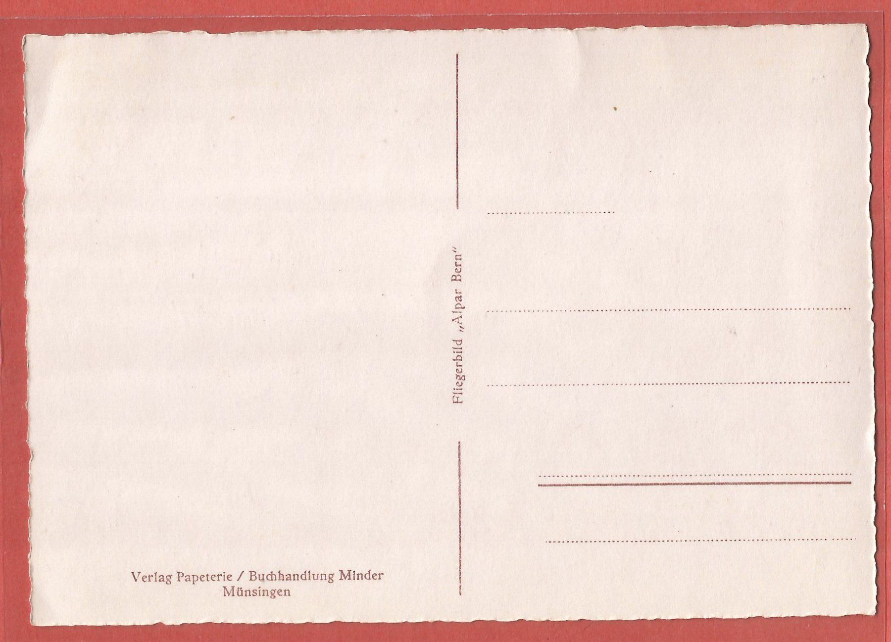 Ansichtskarten: Münsingen - Flugaufnahme ca. 1940 – Gebraucht aus Fislisbach von Porano 1