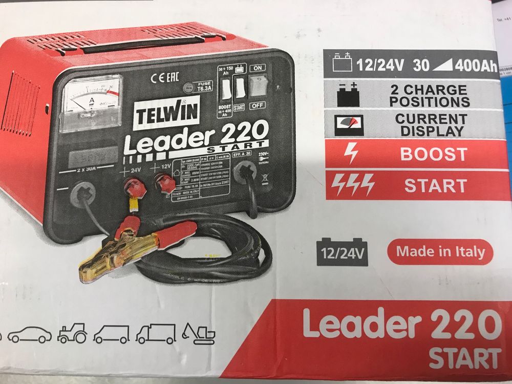 Leader 220 Ladegerät + Starthilfe 12V/24V Normal/Boost
