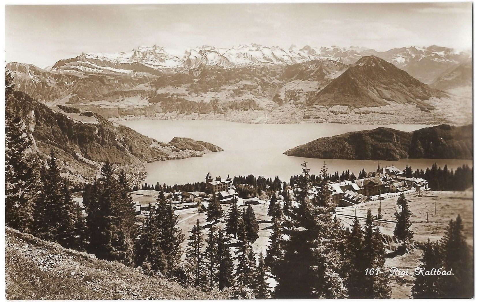 Cartoline postali: Rigi - Kaltbad mit Vierwaldstättersee – Usato da Olten venduto da clotaldi