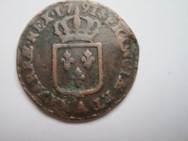 Antike Münze 1791  Frankreich Ludwig XVI.