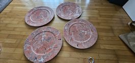 4x Villeroy & Boch Teller Marmoroptik rosa Vintage Neu