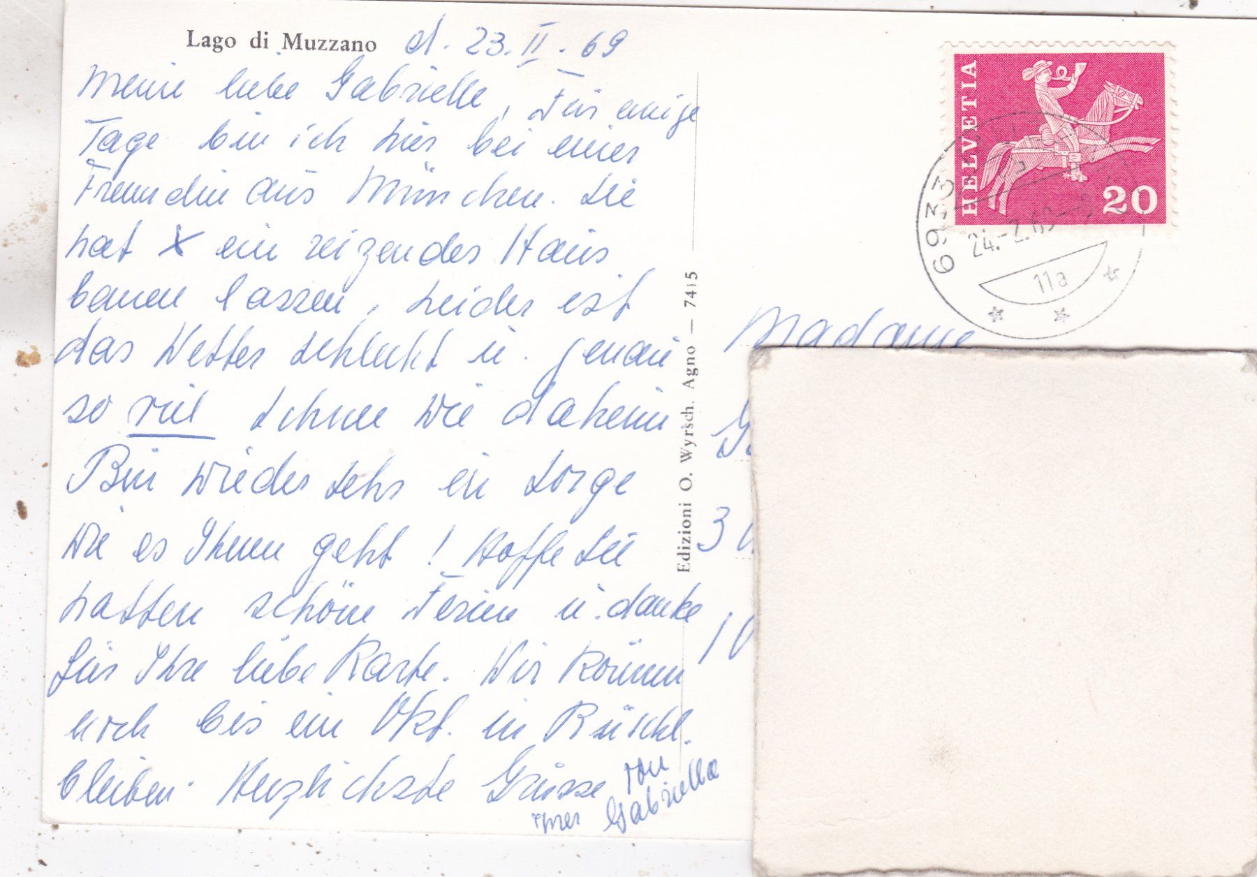 Ansichtskarten: Lago di Muzzano 1969 – Gebraucht aus Herisau von Lisegrat2008 1
