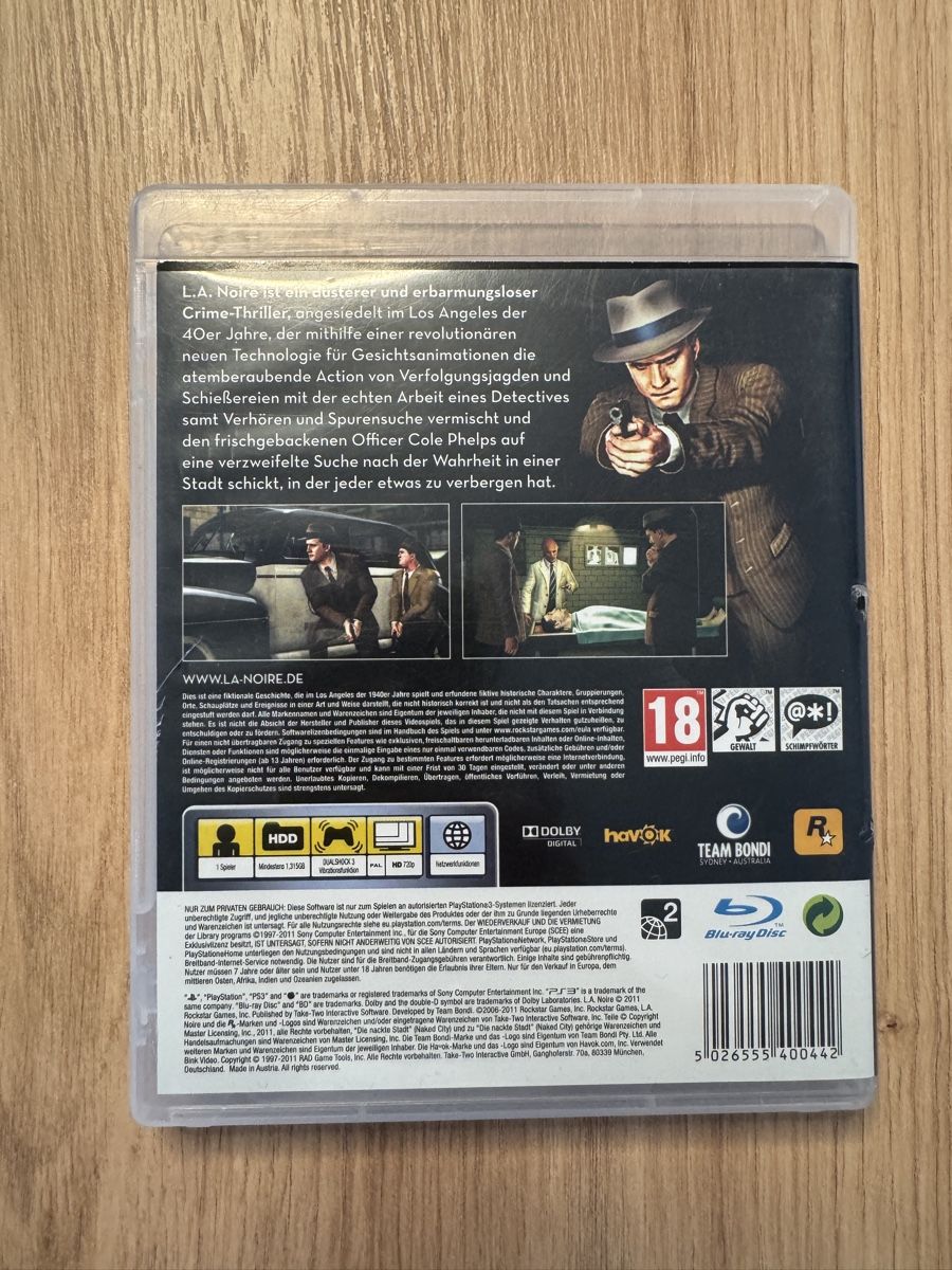 Sony Jeux: L.A. Noire PS3 Spiel guter Zustand – D'occasion à Biberist par etesummer 1