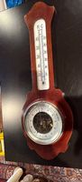 Für Sammler: altes Barometer/ Thermometer aus Mahagoni