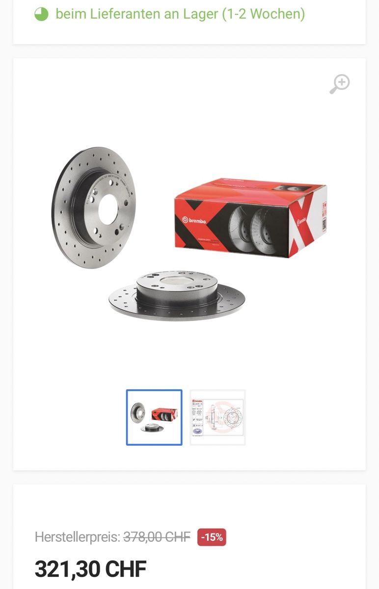 Brembo Tutti pezzi di ricambio auto: Brembo Performance Bremsscheibe CIVIC TYPE R, Type S, CDTi – Nuovo e nell'imballaggio originale da Tavannes venduto da lu.campa 2