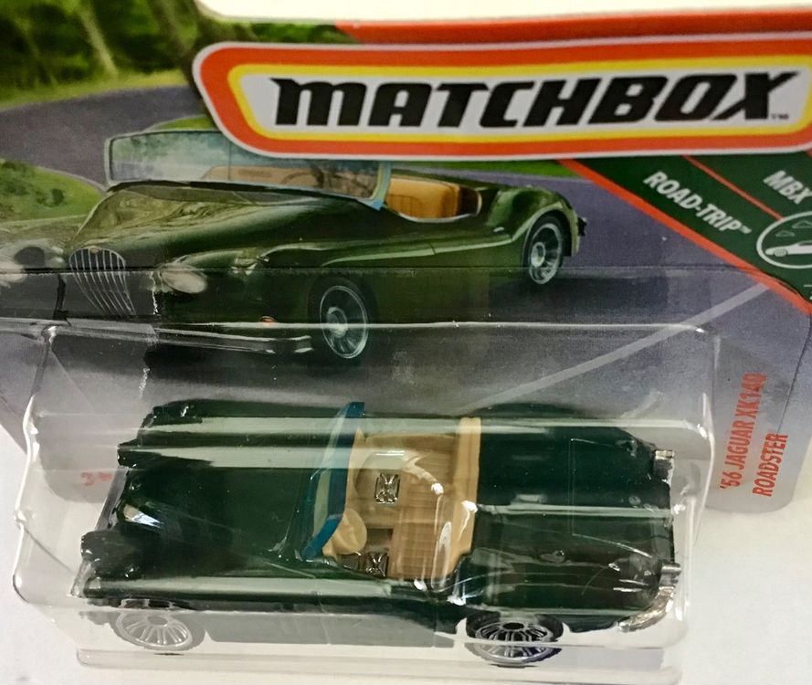 Matchbox Jaguar XK140 Roadster 1956 – Maßstab 1:64, Dunkelgrün, Sammlerauto