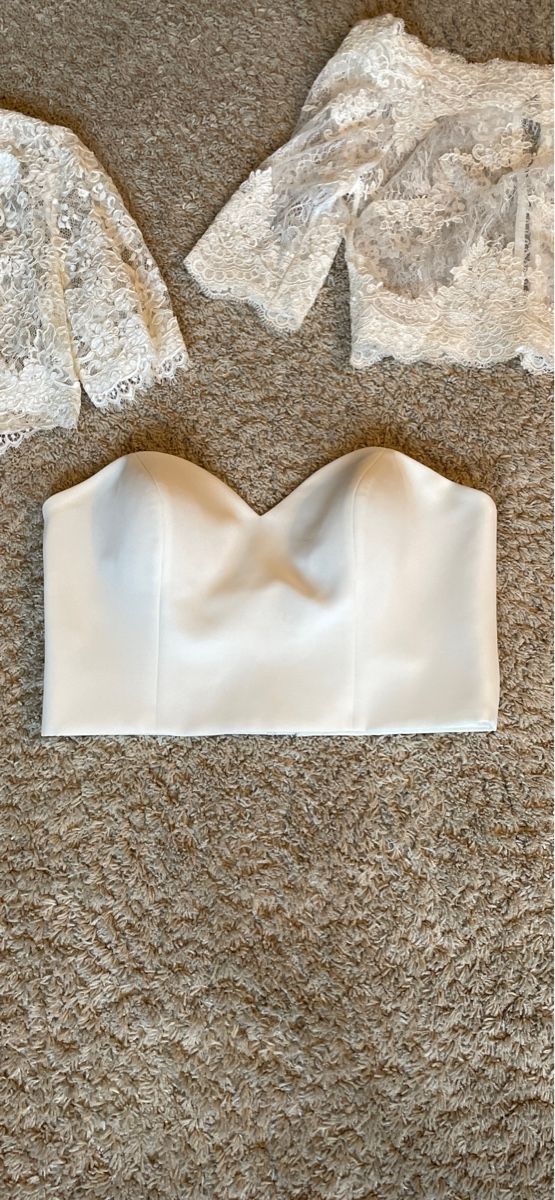 Top: Braut Bustier mit Spitze Jacke, Elfenbein, – Nuovo (secondo la descrizione) da Zürich venduto da don_6qbj