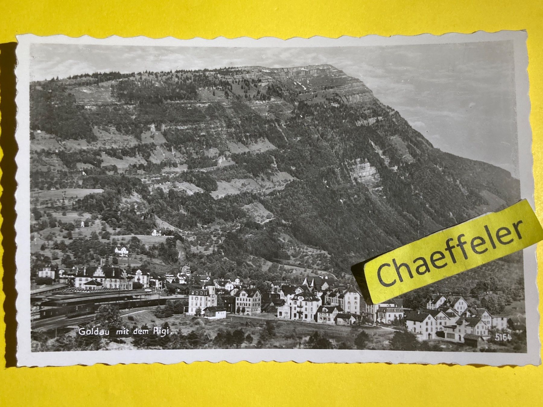 Cartoline postali: 1943 Goldau mit der Rigi – Usato da Zürich venduto da Chaeffeler
