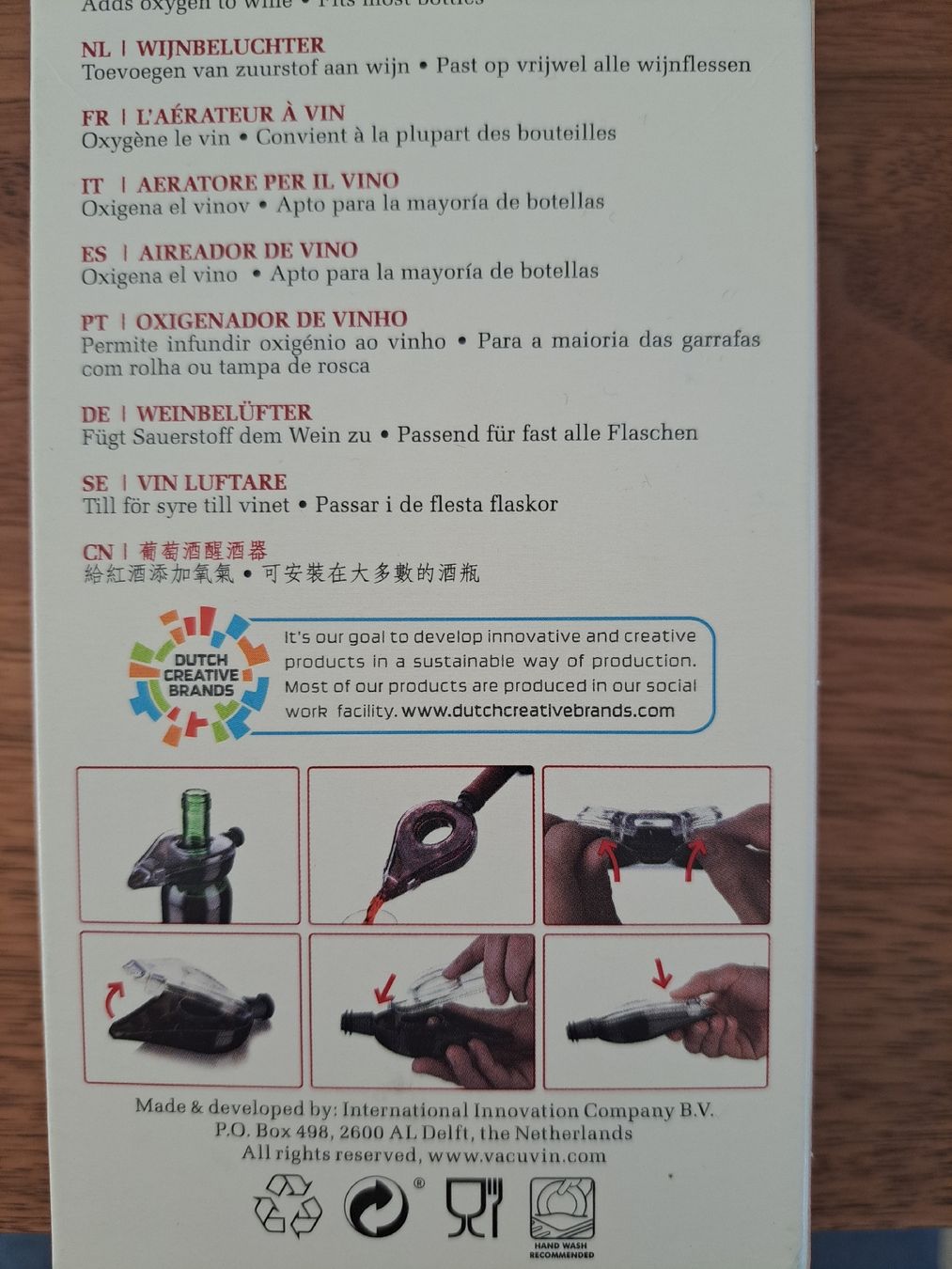 Vacu Vin Apribottiglie & Tappi per chiusura: Vacu Vin Weinbelüfter – Usato da Sissach venduto da sissach_mars 1