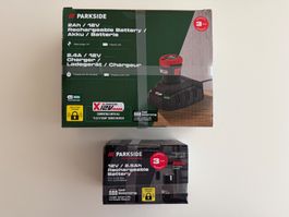 Parkside batterie 2Ah/12V + chargeur + batterie 2.5Ah/12V