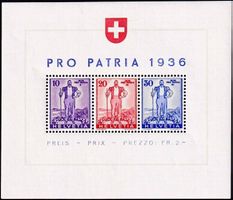 1936, Pro Patria Wehranleihe-Block Nr. W8, postfrisch **.