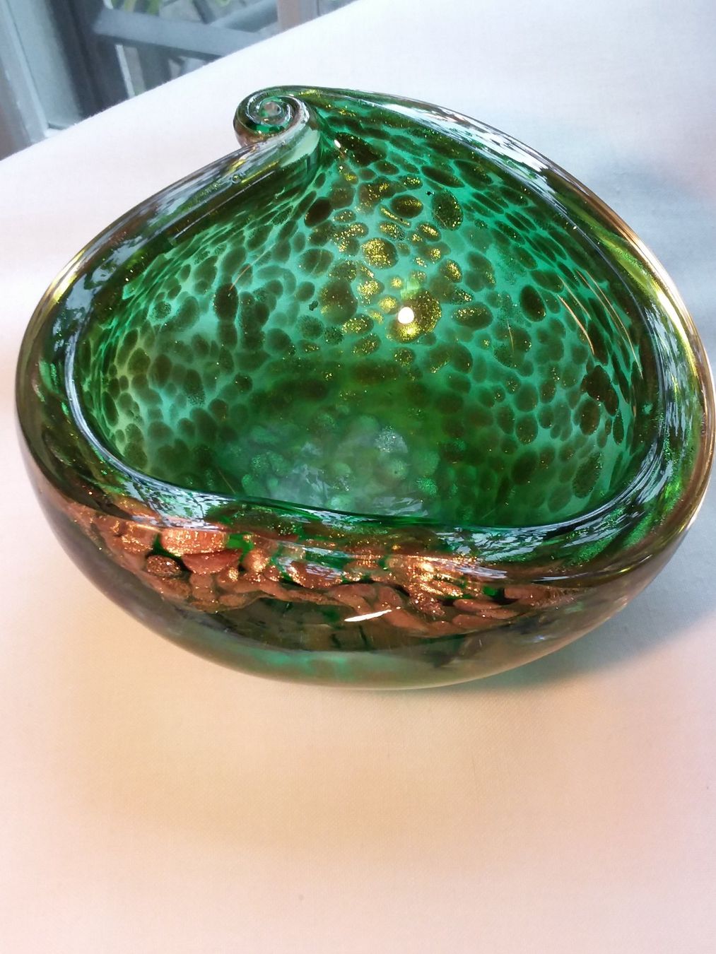 Murano Schalen: Top MURANO Gold/Grüne Herzschale – Gebraucht aus Zürich von helsan 5