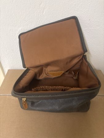 Kulturtasche braun Leder 30x20x20cm gebraucht