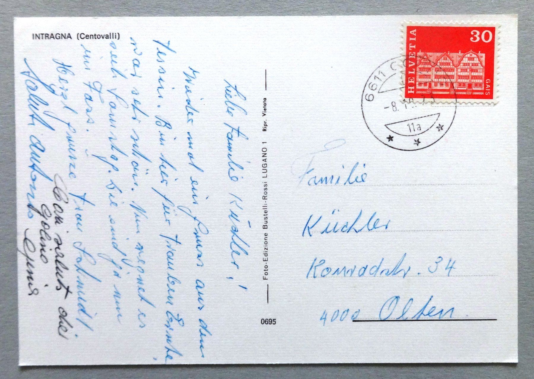 Cartoline postali: Intragna (Centovalli) – Usato da Fétigny venduto da Billy2miny 1
