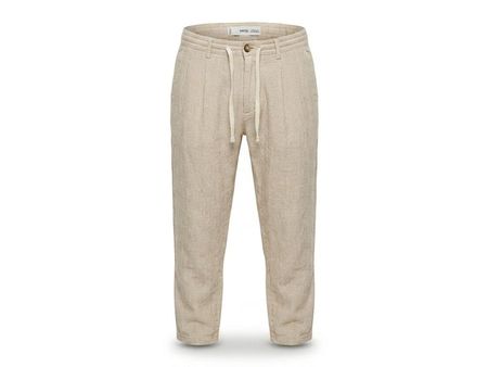 MNG Hose Lino beige gestreift Grösse 38 neuwertig