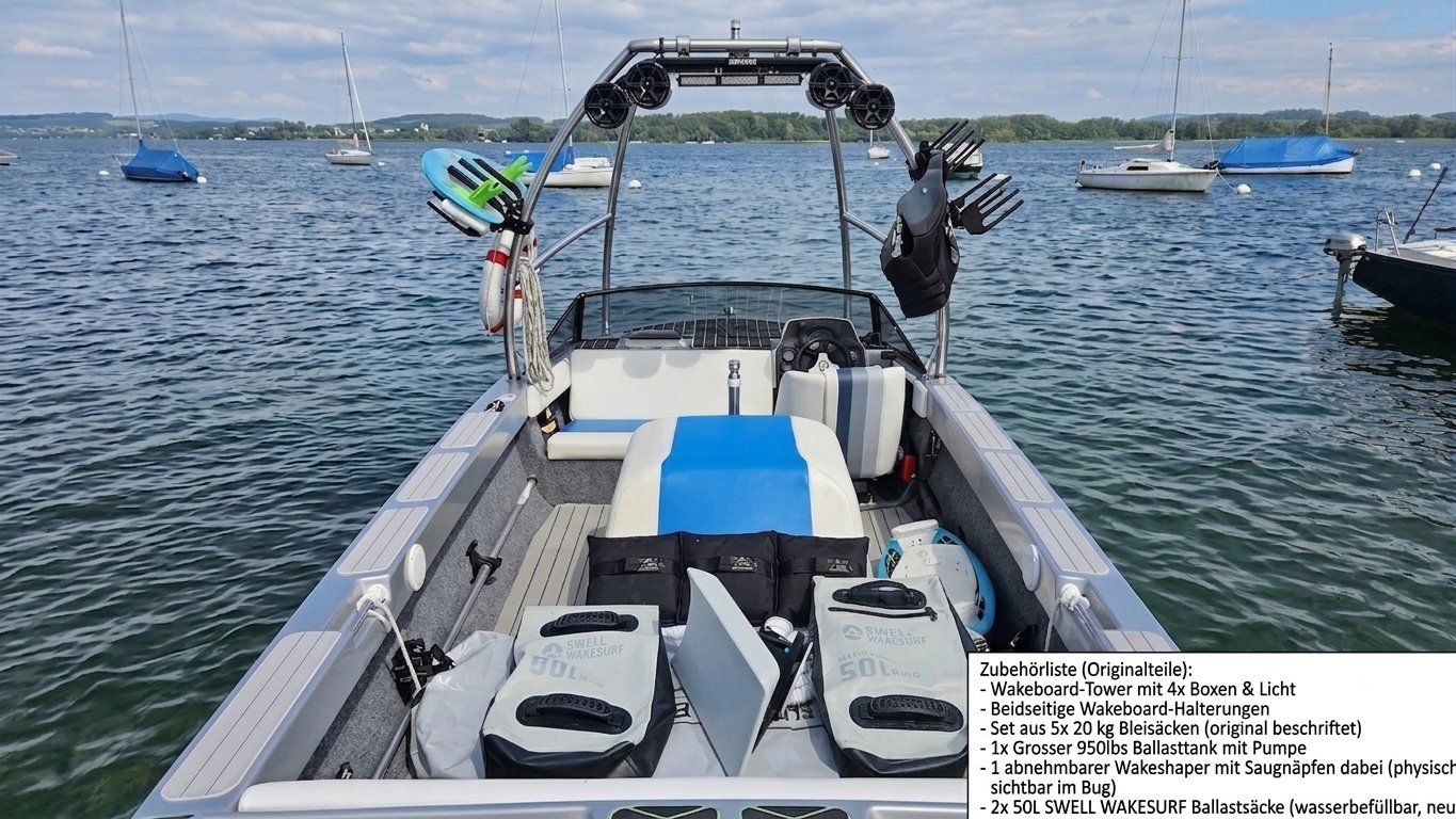 Schweizer Barche: HERBST-SCHNÄPPCHEN Wakeboard-Boot inkl. Trailer – Usato da Môtier (Vully) venduto da K.U.M. 3