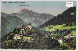 Chateau d'Oex - L'eglise - Litho