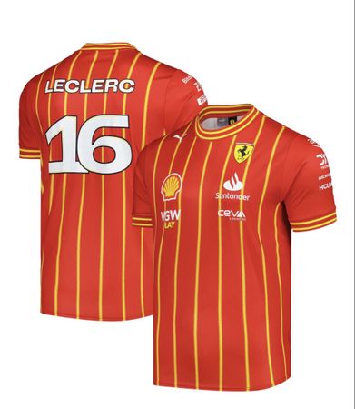 T-shirt football Ferrari Leclerc XL