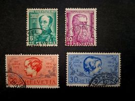 Pro Juventute 1937 Cat. Zumstein 81-82-83-84