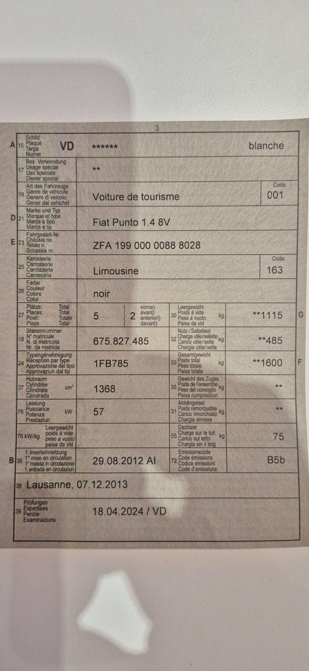 Fiat Automobili: Fiat Punto 1.4 8V – Usato da Otelfingen venduto da hof74 8