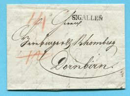 Faltbrief von St. Gallen nach Dornbirn 1814