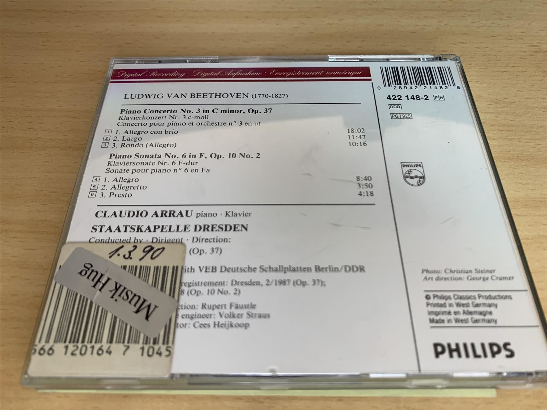 CD: Beethoven - Arrau - Piano Concerto No.3 – Usato da Rikon im Tösstal venduto da Alpenmutz 1