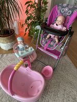 Puppenset: Badewanne,Töpfchen, Maxicosi, Essstuhl