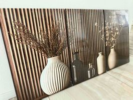 Grosses Wandbild 120x60 cm 3er Set mit Rahmen