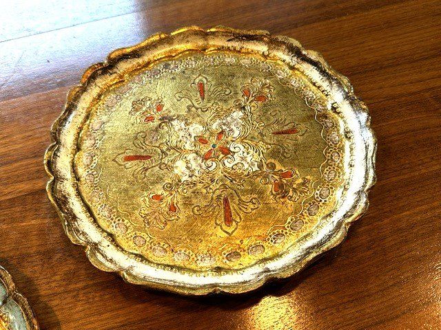 Plateaux: FlOreNtiNer HoLz TabLeTs – D'occasion à Winkel par zeho 1