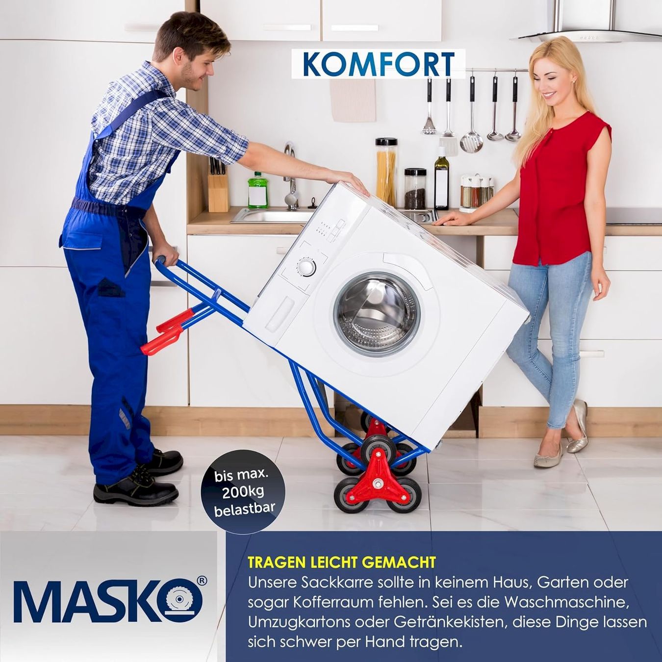 Sonstiges zum Lager & Transport: MASKO Sackkarre 200 kg Blau – Neu und originalverpackt aus Bottighofen von zaap 4