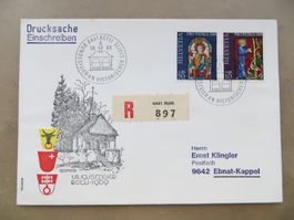 Gelaufener und illustrierter Rütli-Bundesfeier-R-Brief 1969