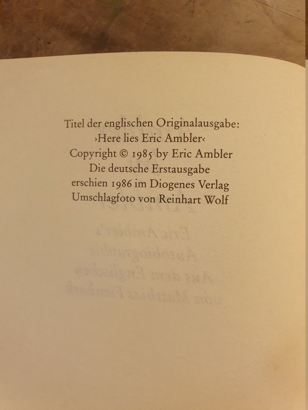 Libri: Ambler Ba Ambler - Eric Ambler – Usato da Zürich venduto da loosebone 3