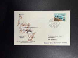Sonderflugbrief Balzers - Chur - Samedan - Balzers 1988
