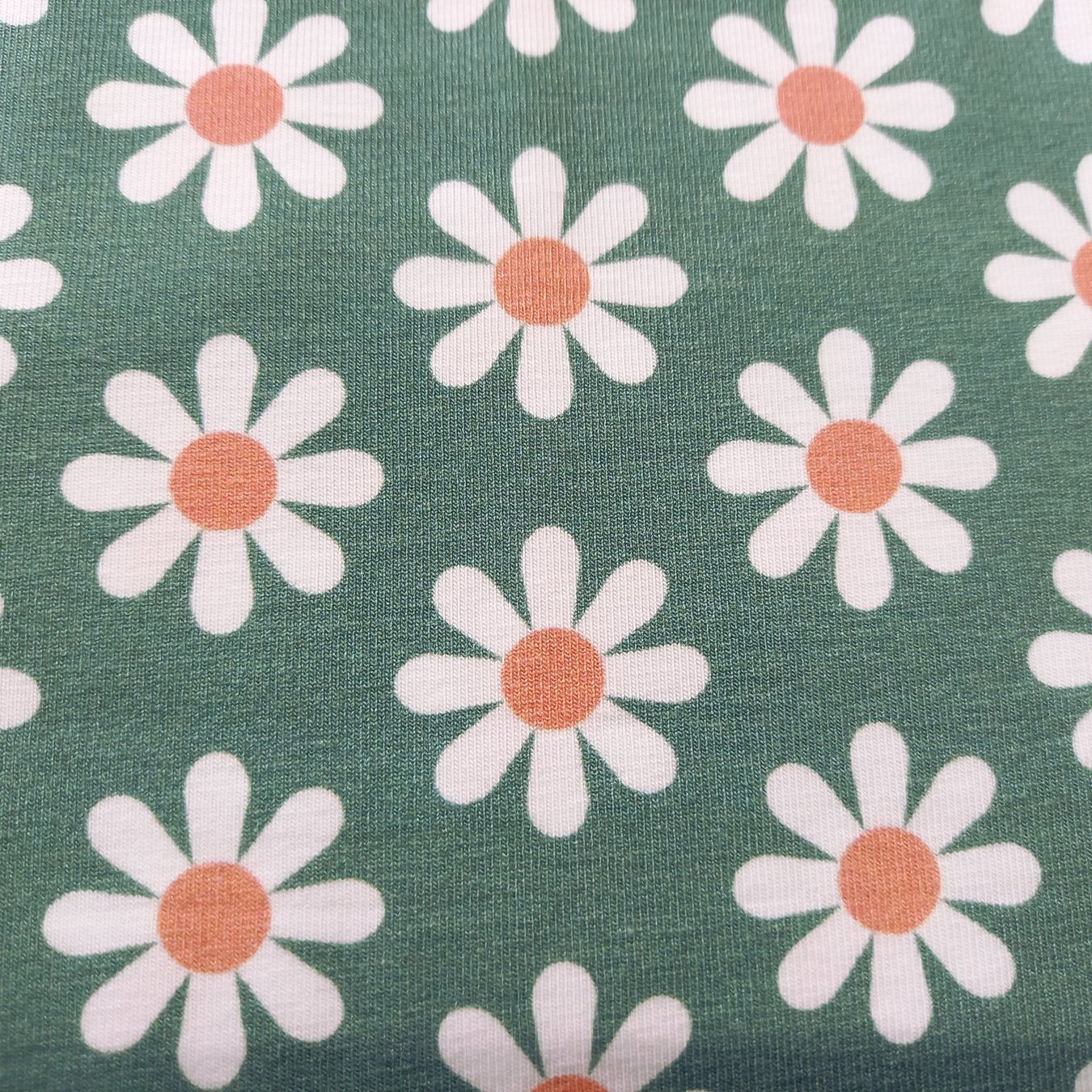 Tessuti: Jersey Gänseblumen grün – Nuovo e nell'imballaggio originale da Winterthur venduto da Kimbana