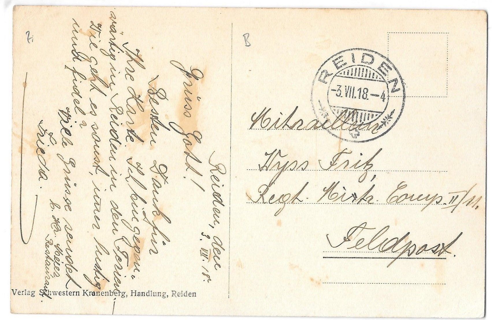 Cartoline postali: Reiden Gesamtansicht – Usato da Olten venduto da clotaldi 1