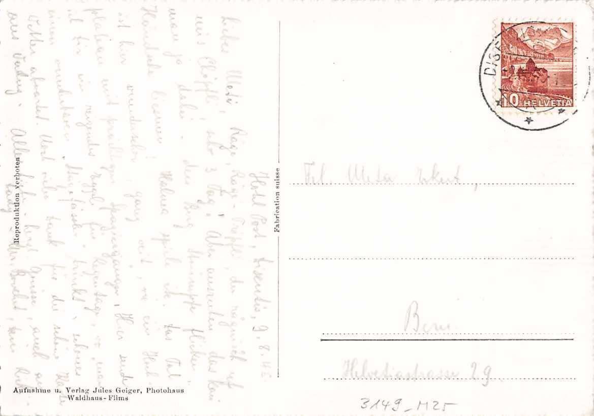 Cartoline postali: GRUSS aus DISENTIS 1945 – Usato da Winterthur venduto da SchatzchischtliWinti 1