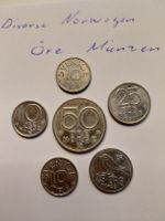 Diverse alte skandinavische Münzen, Norwegen