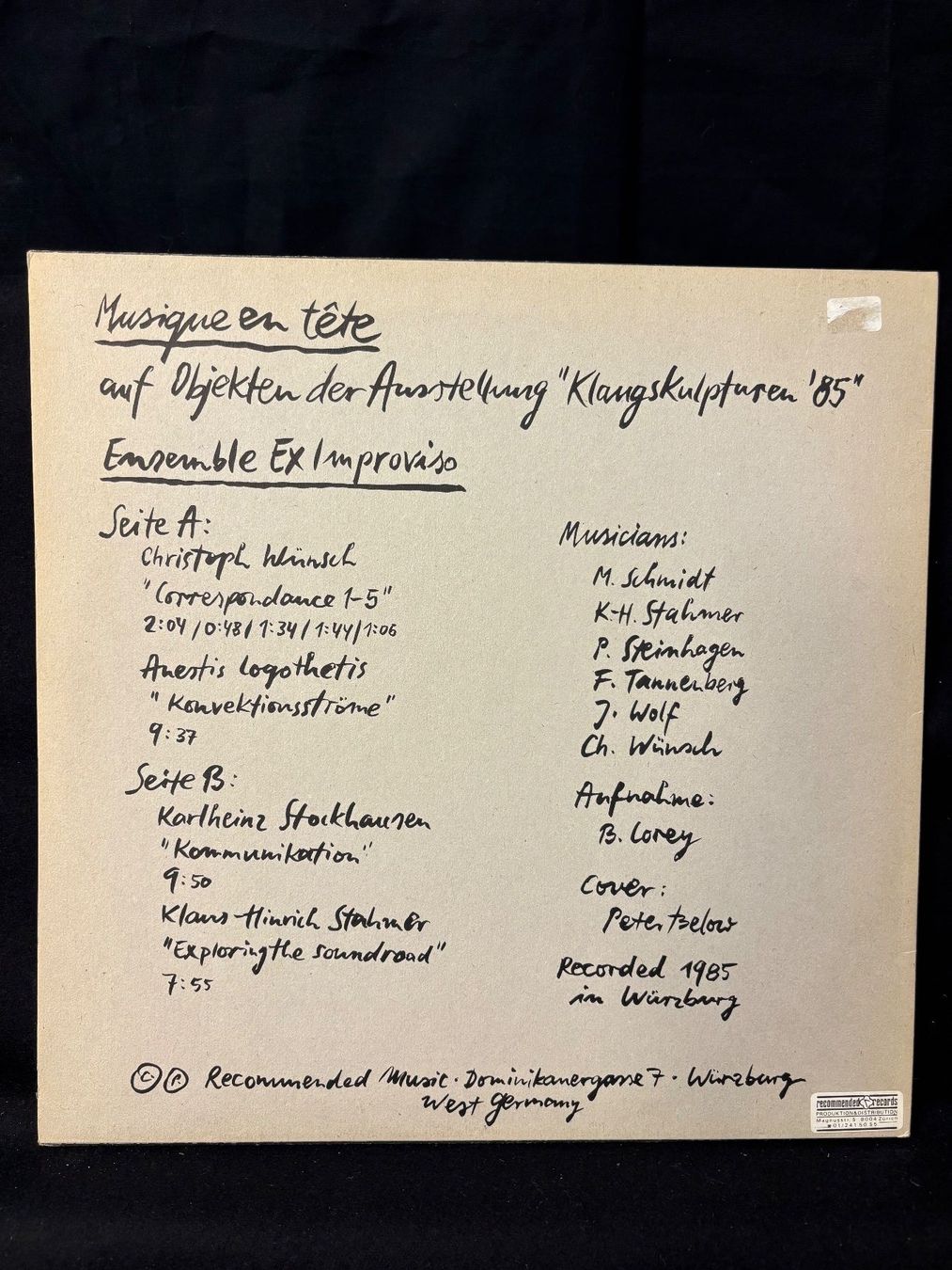 Schallplatten: Ensemble EX Improviso – Gebraucht aus St.Gallen von Out-take 1