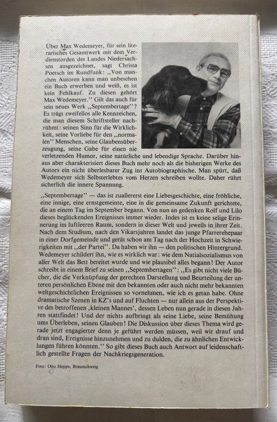 Libri: Septembertage - Max Wedemeyer – Usato da Interlaken venduto da Poeschtli 1